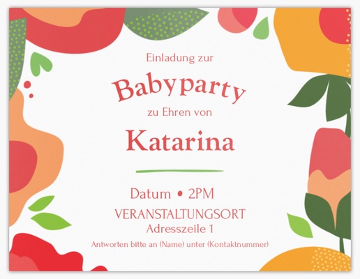 Designvorschau für Einladungen zur Babyparty, 13,9 x 10,7 cm