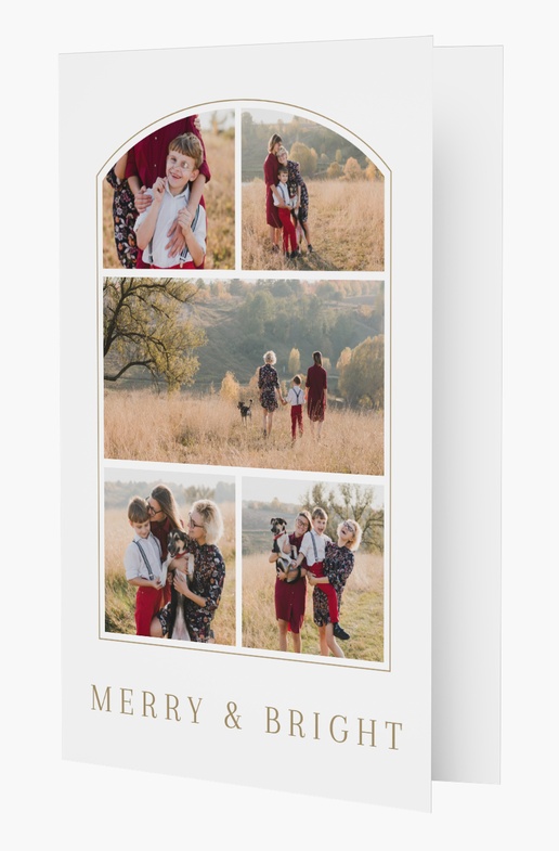 A simple multiphoto white cream design for Modern & Simple with 5 uploads
