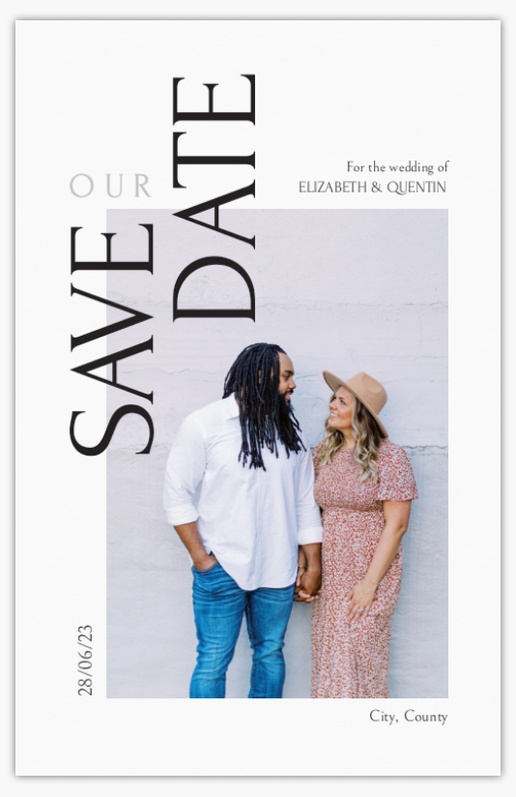 Design Preview for Design Gallery: Typographical Save The Date Cards, Flat 11.7 x 18.2 cm