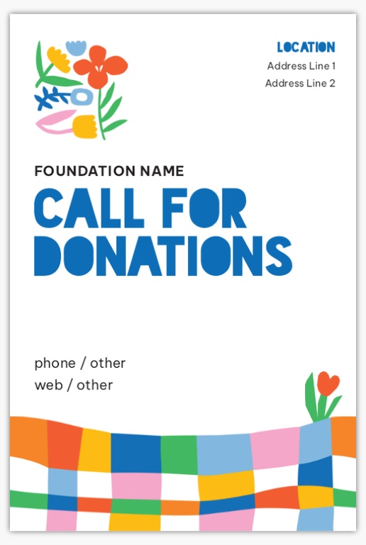 A donation call out white blue design