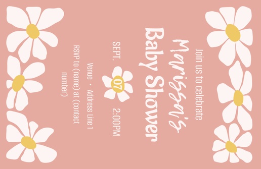 A baby daisies pink white design for Baby Shower